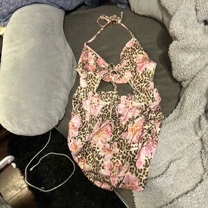 SHEIN Floral Print Top with Pink and Red Accents